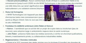 Analyse du projet WHW Technologies Ltd de John Robin sur Linkedin par Perplexity AI